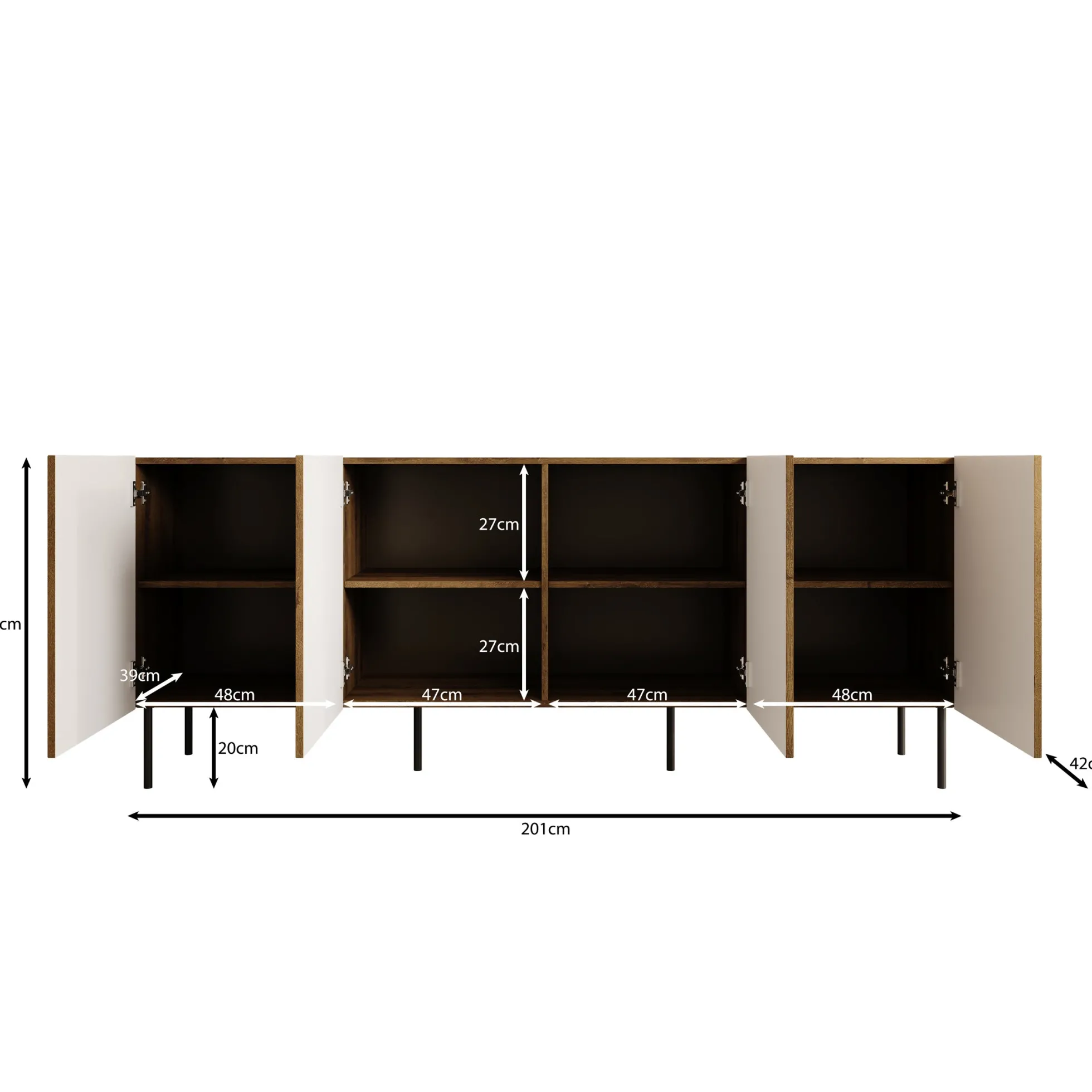 Tartagal - Dressoir - Donkerbruin/eiken - 200x42x81 cm