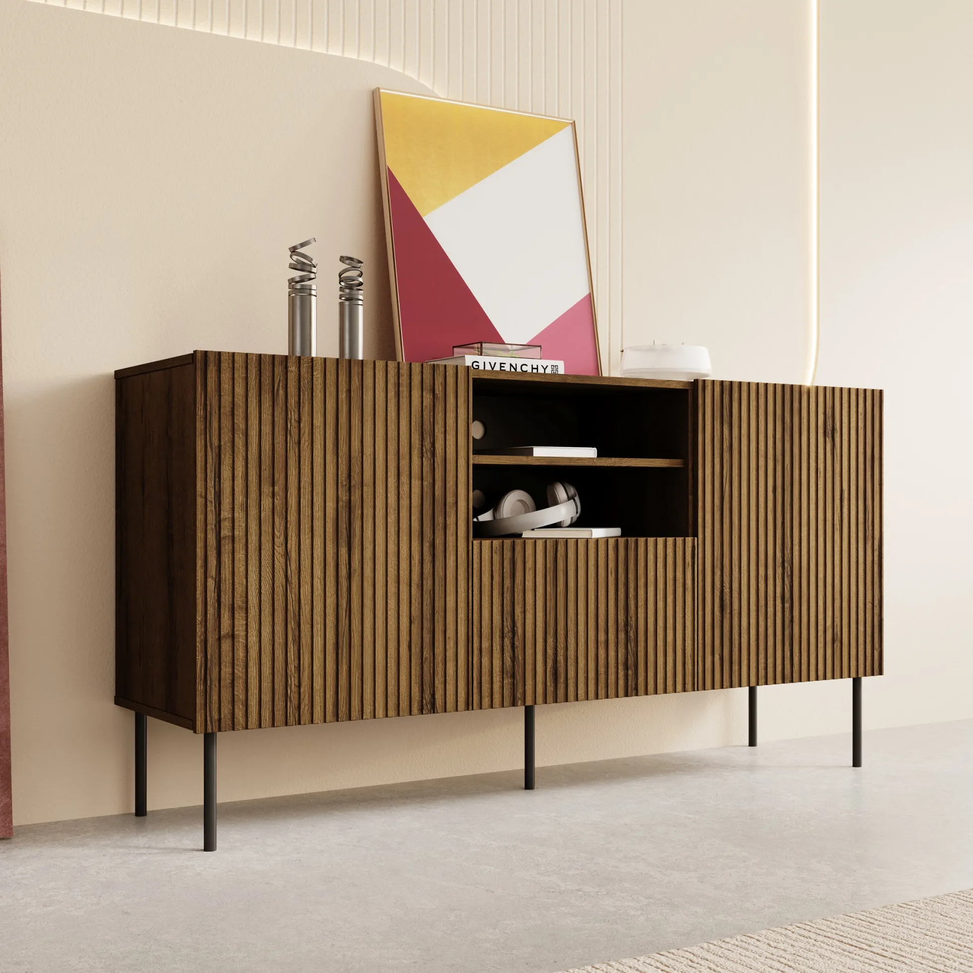 Tartagal - Dressoir - Donkerbruin/eiken - 150x42x81 cm