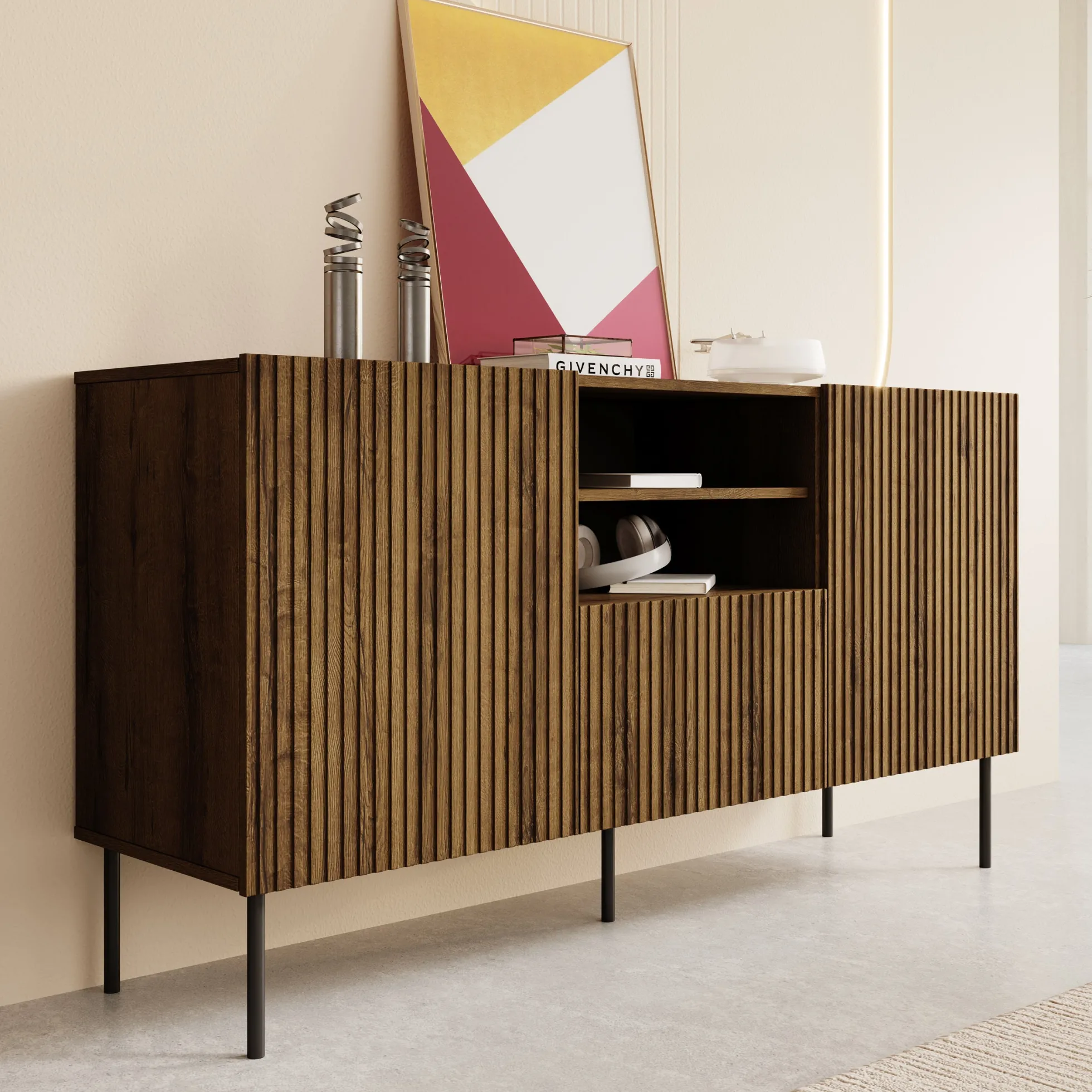 Tartagal - Dressoir - Donkerbruin/eiken - 150x42x81 cm