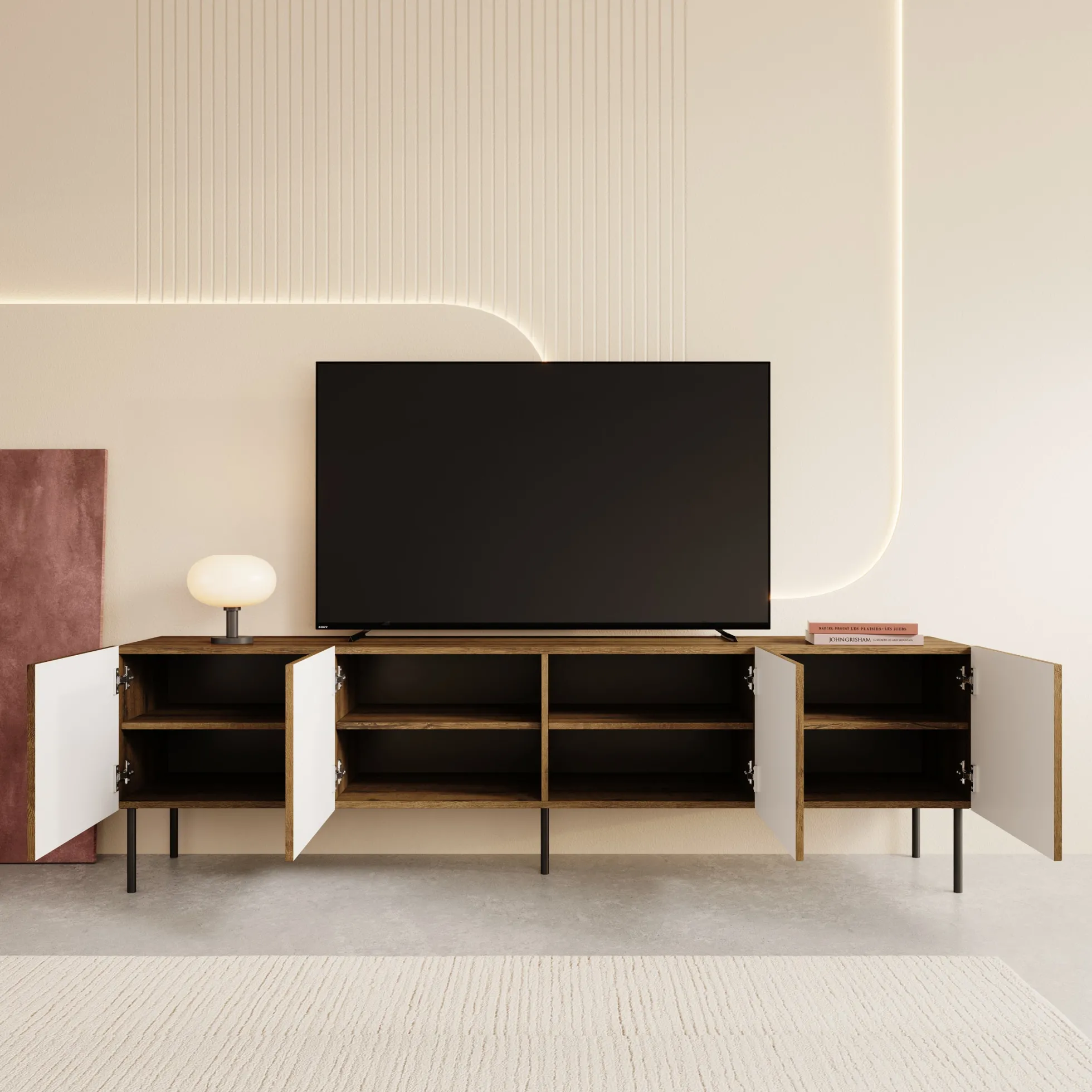 Tartagal - TV-Meubel - Donkerbruin eiken - 200x42x58 cm
