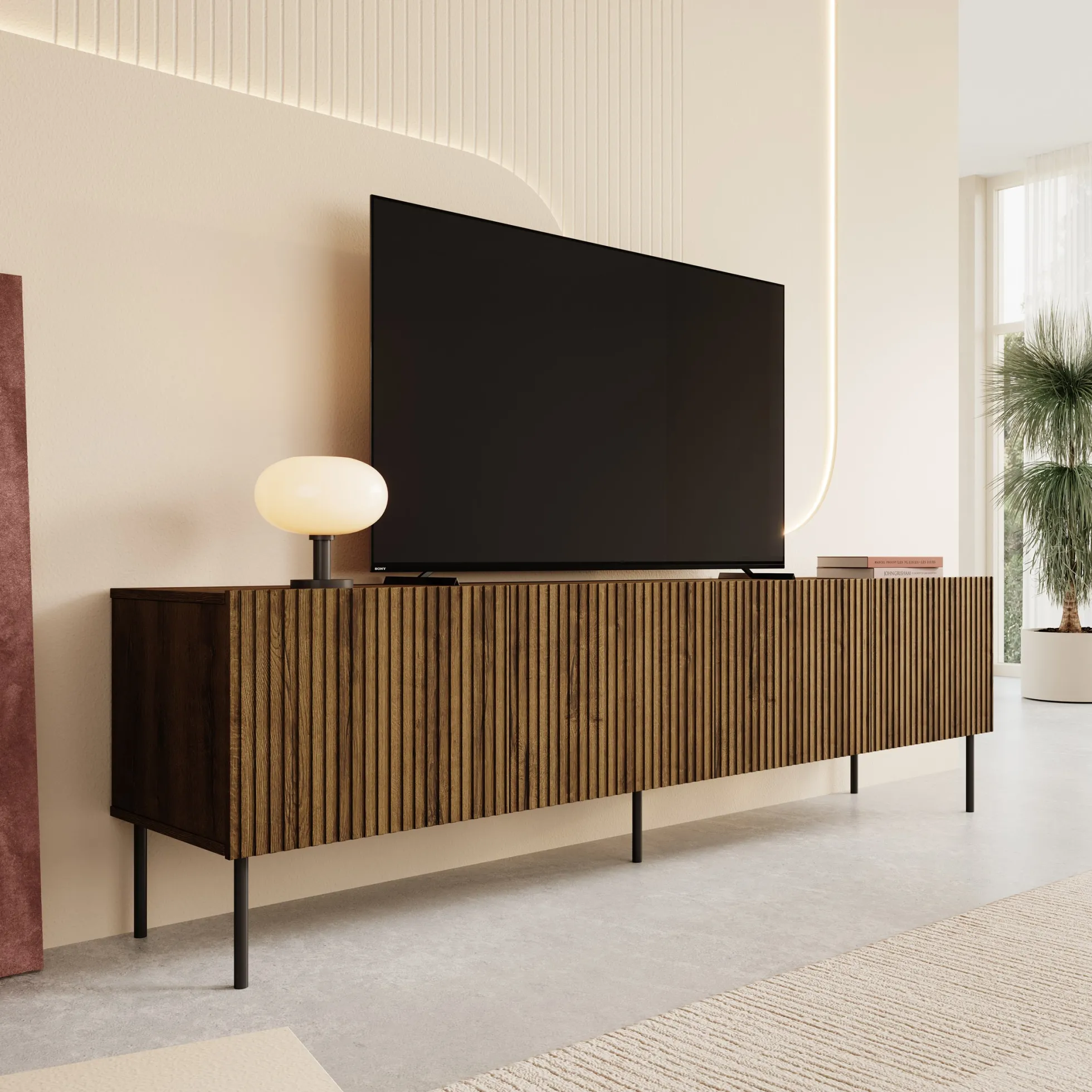 Tartagal - TV-Meubel - Donkerbruin eiken - 200x42x58 cm