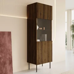 Tartagal - Vitrinekast - Donkerbruin - 60x40x183 cm