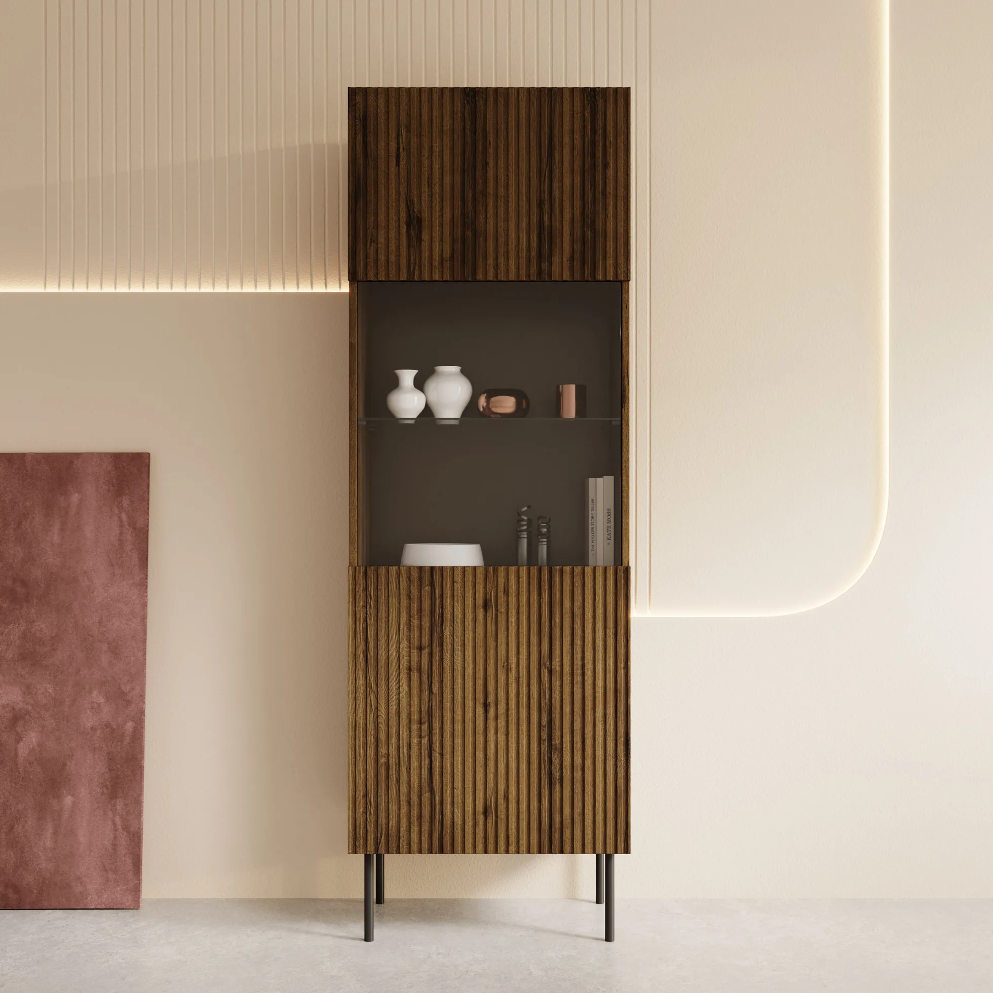 Tartagal - Vitrinekast - Donkerbruin - 60x40x183 cm