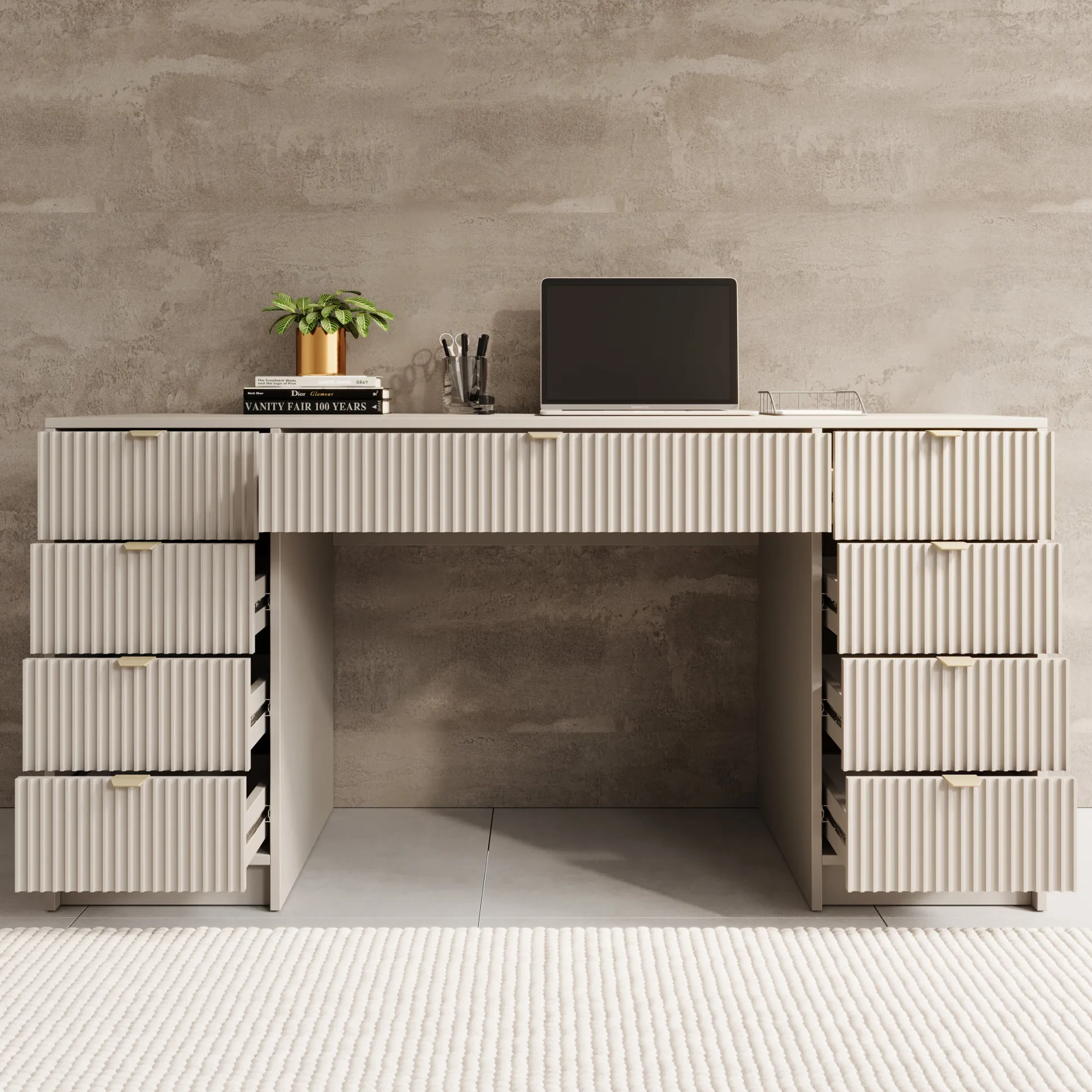 Tavares 2 - Bureau - Beige - 154x55 cm