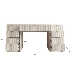 Tavares 2 - Kaptafel - Zwart - 154x55 cm