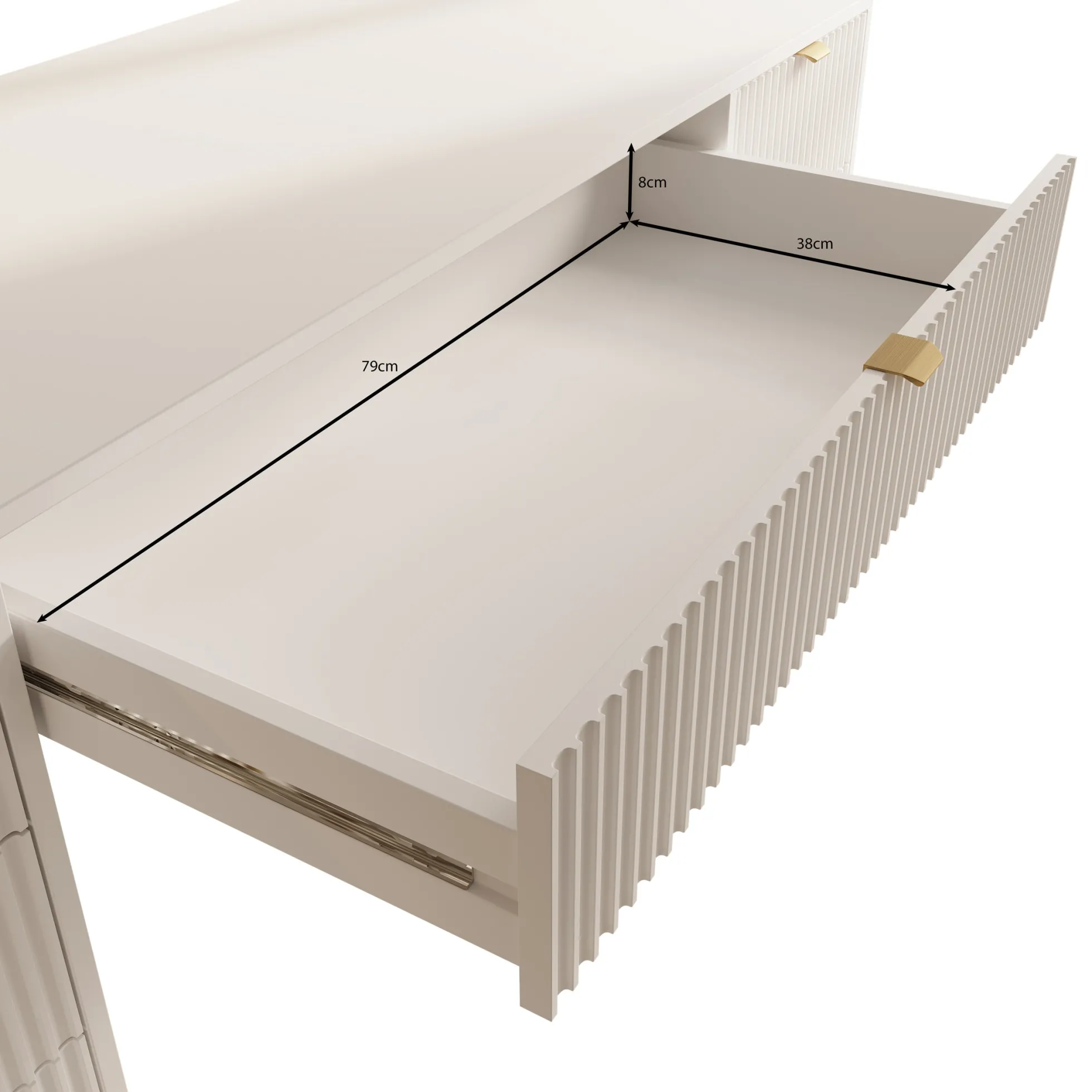 Tavares 2 - Kaptafel - Zwart - 154x55 cm