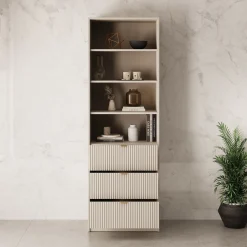 Tavares - Boekenkast - Beige - 60x40x180 cm