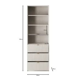 Tavares - Boekenkast - Beige - 60x40x180 cm