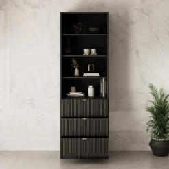 Tavares - Boekenkast - Zwart - 60x40x180 cm