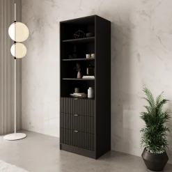 Tavares - Boekenkast - Zwart - 60x40x180 cm