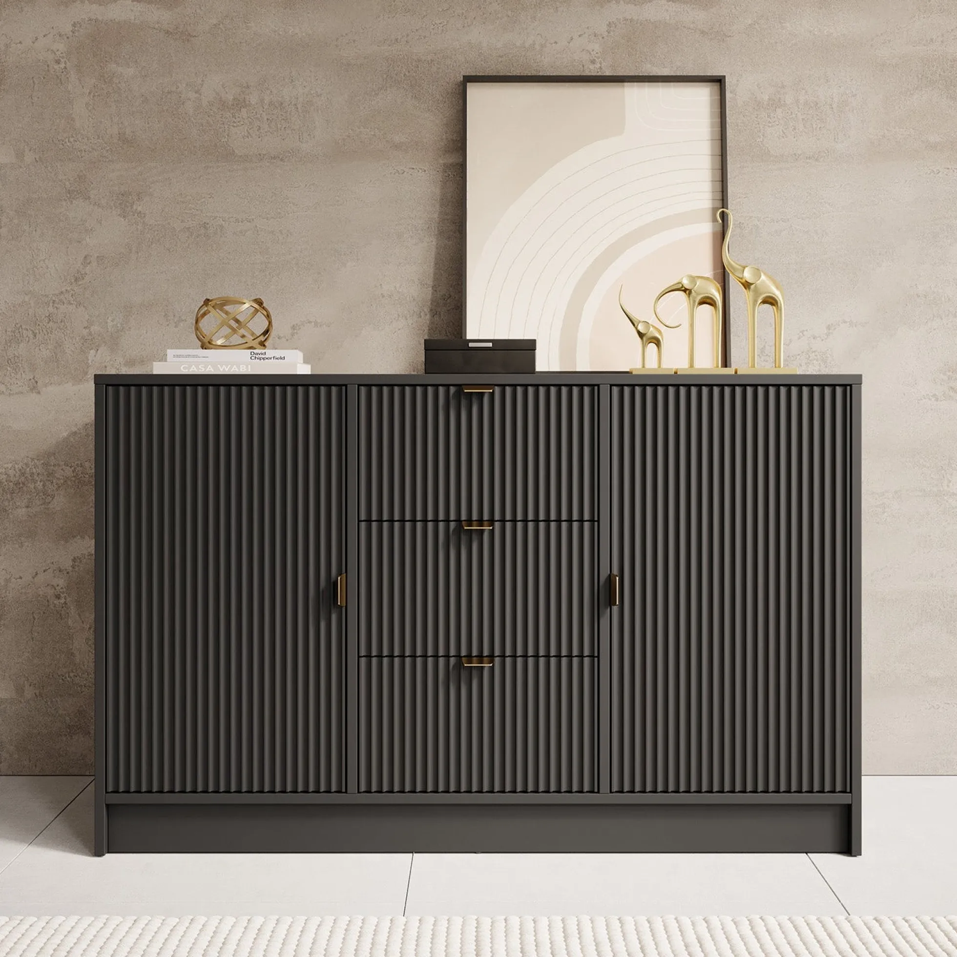 Tavares - Dressoir - Zwart - 118x40x75 cm