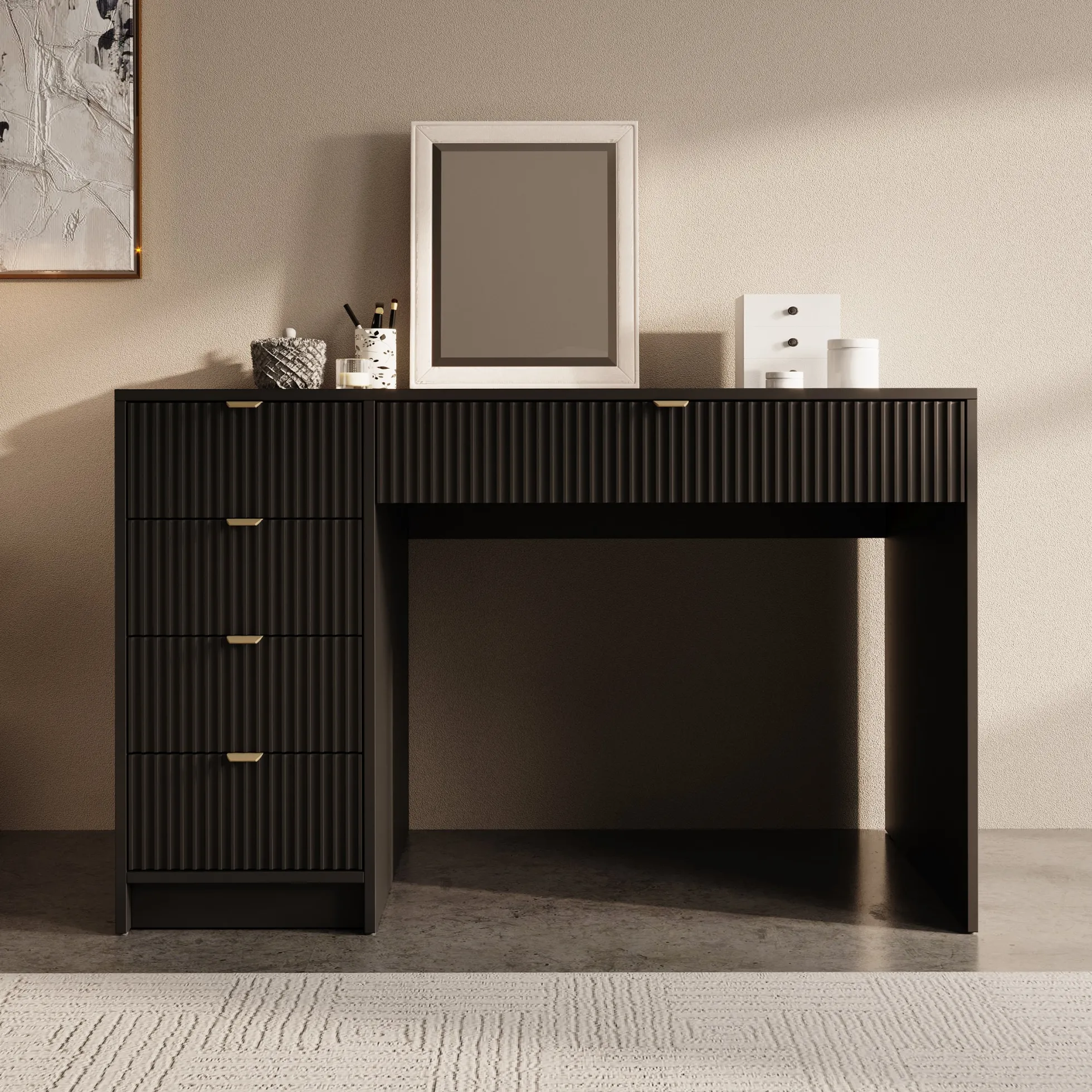 Tavares - Kaptafel - Zwart - 120x55 cm