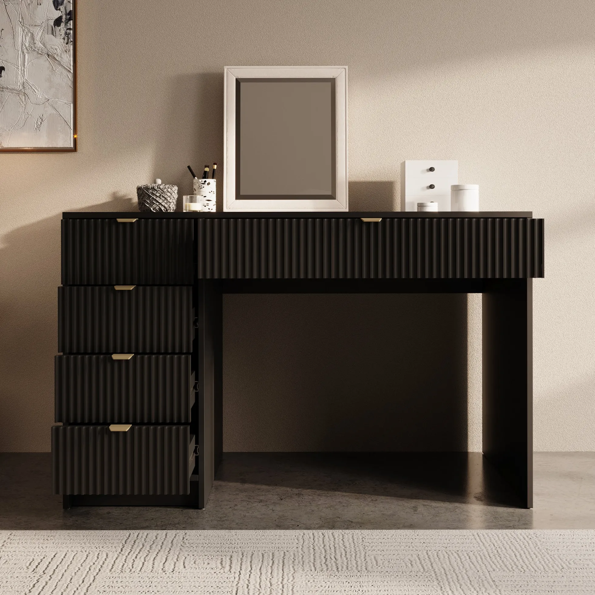 Tavares - Kaptafel - Zwart - 120x55 cm