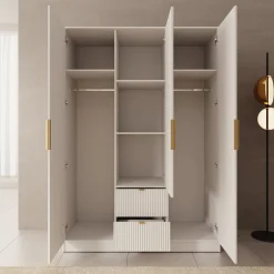 Tavares - Kledingkast 3 deurs - Wit - 151x60x216 cm