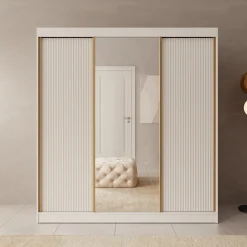 Tavares - Kledingkast 3 schuifdeuren - Wit - 200x60x216 cm