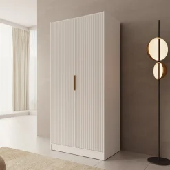 Tavares - Kledingkast met 2 deuren - Wit - 102x60x216 cm