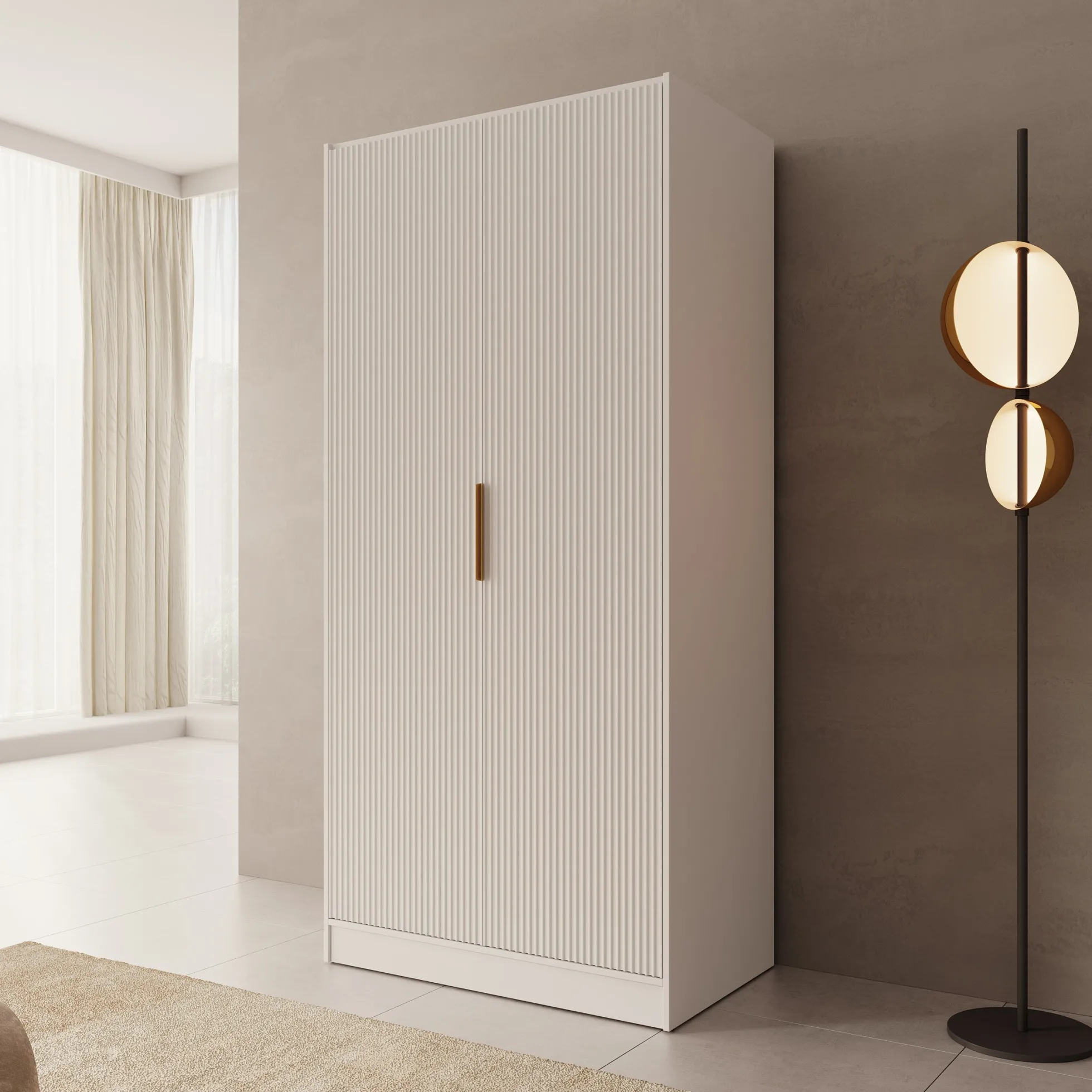 Tavares - Kledingkast met 2 deuren - Wit - 102x60x216 cm