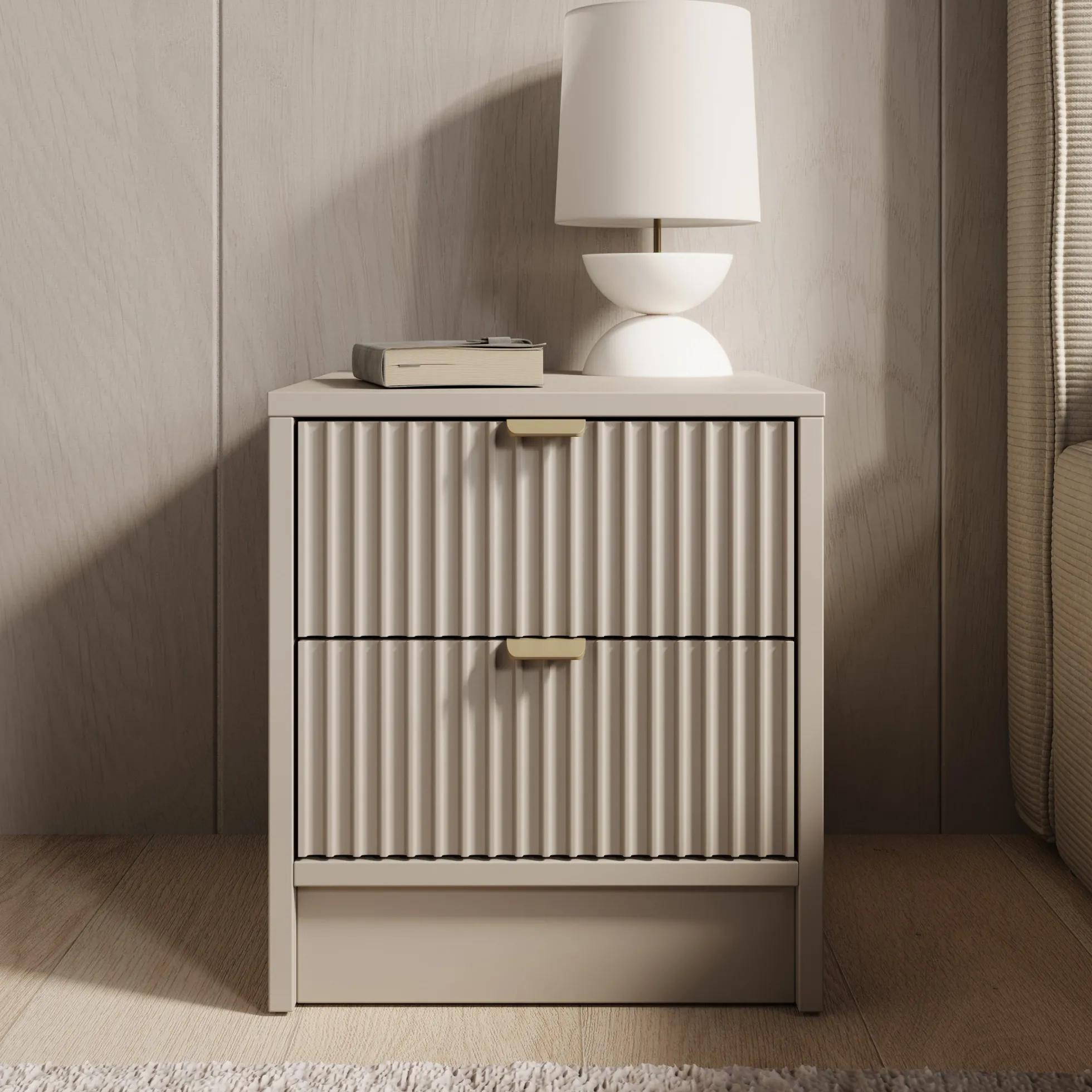 Tavares - Nachtkastje - Beige - 35x40x40 cm