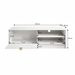 Tavares - TV-Meubel - Zwart - 120 cm