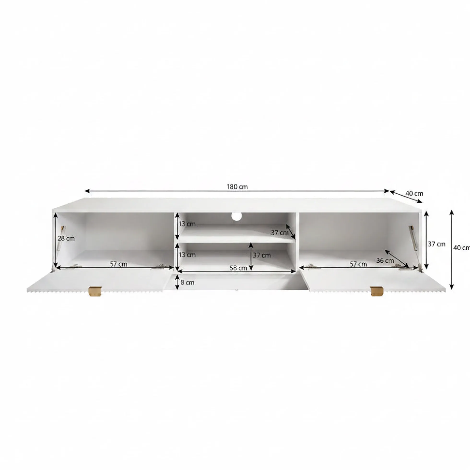 Tavares - TV-Meubel - Zwart - 180 cm