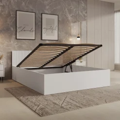 Tavares - Tweepersoonsbed met opbergruimte - Wit - 160x200 cm