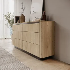 Taywan - Ladekast met 6 lades - Eiken - 163x38x83 cm