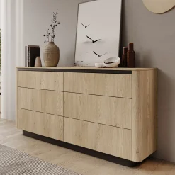 Taywan - Ladekast met 6 lades - Eiken - 163x38x83 cm