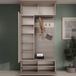 Telora - Halkast met deur - Beige - 115x38x232 cm