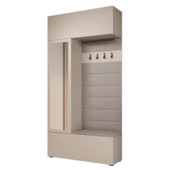 Telora - Halkast met deur - Beige - 115x38x232 cm