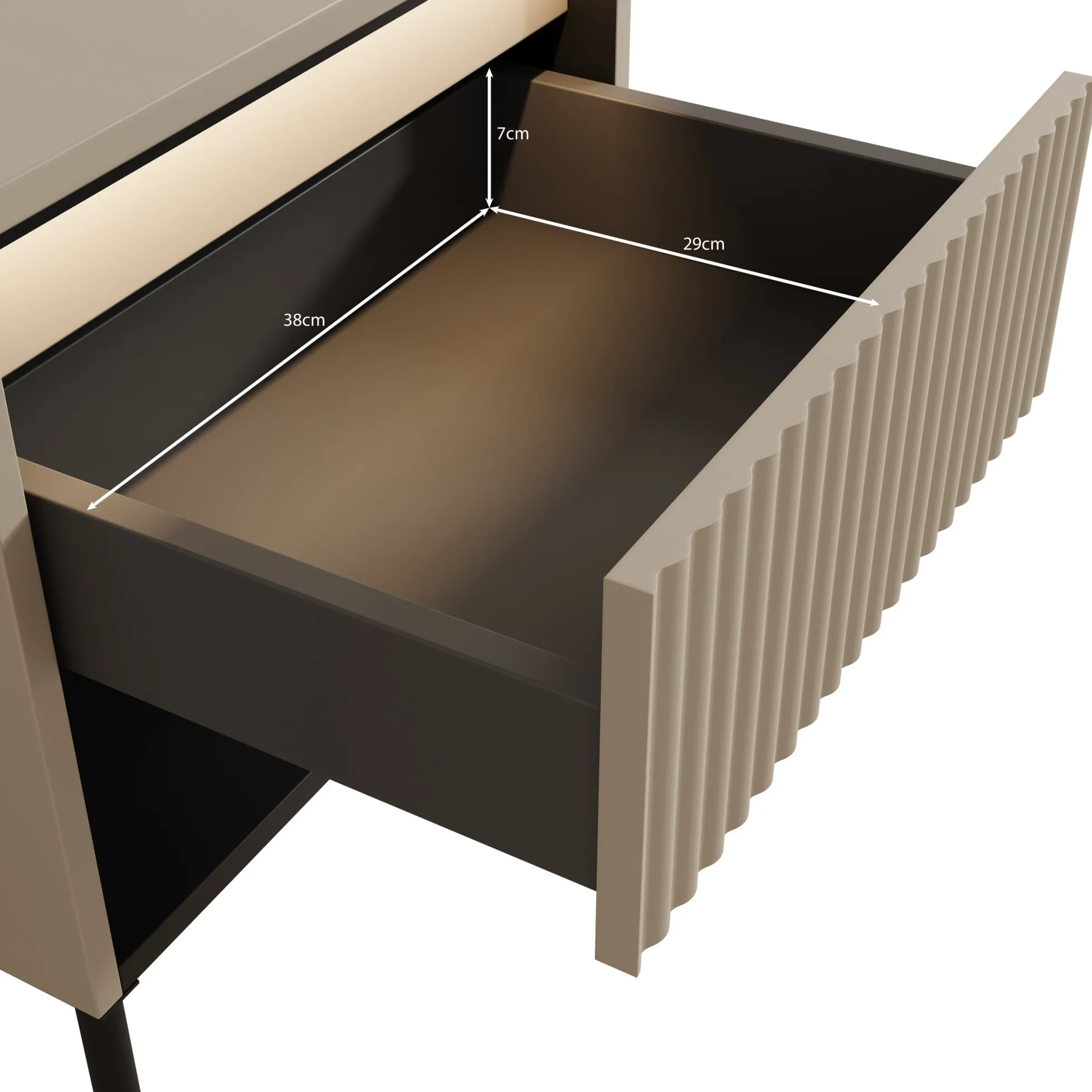 Timoteo 2 - Nachtkastje - Beige - 46x40x52 cm