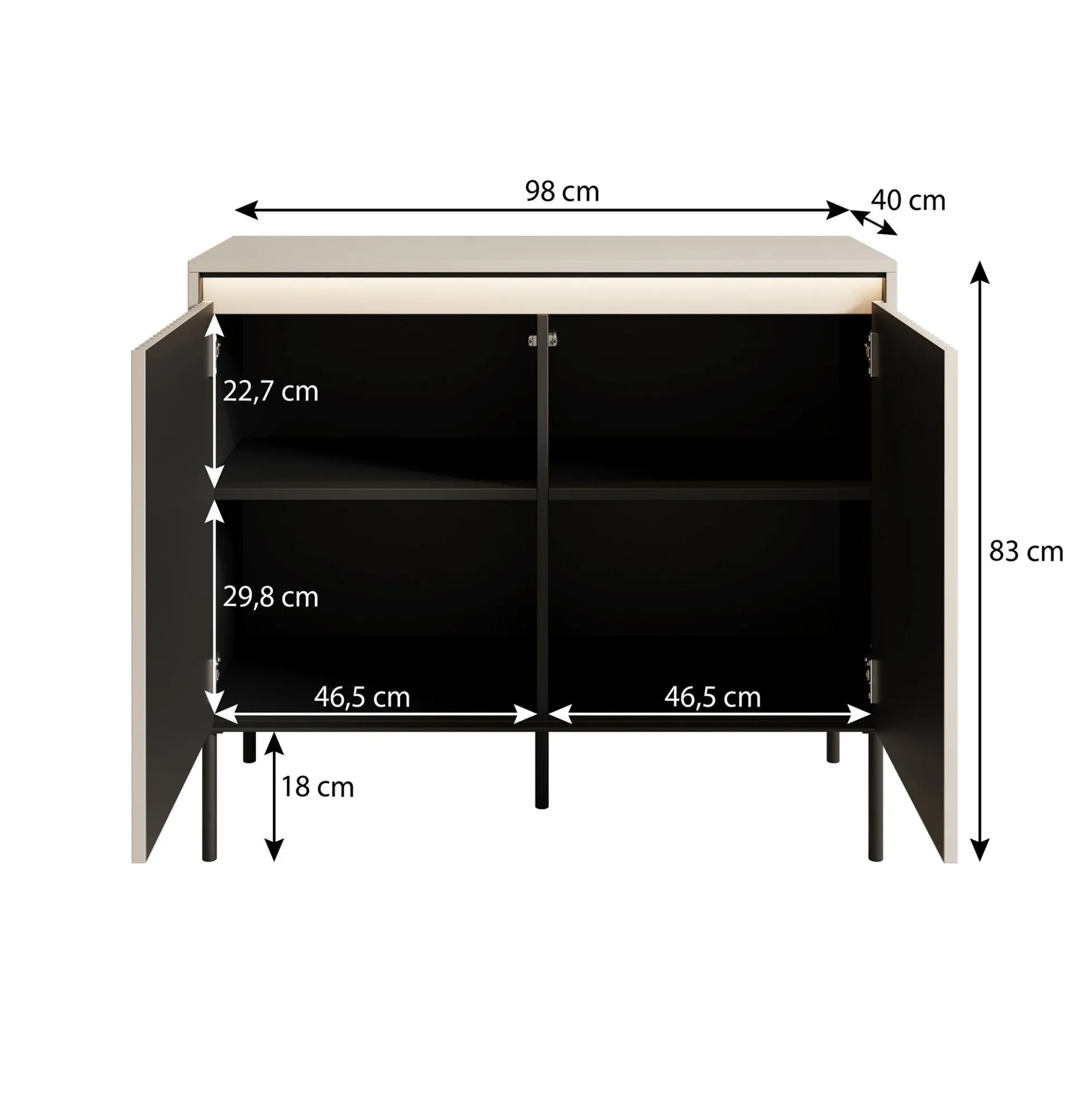 Timoteo - Dressoir - Beige - 98x40x83 cm