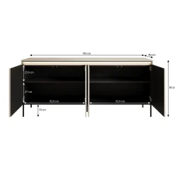 Timoteo - Dressoir - Beige - 193x40x83 cm