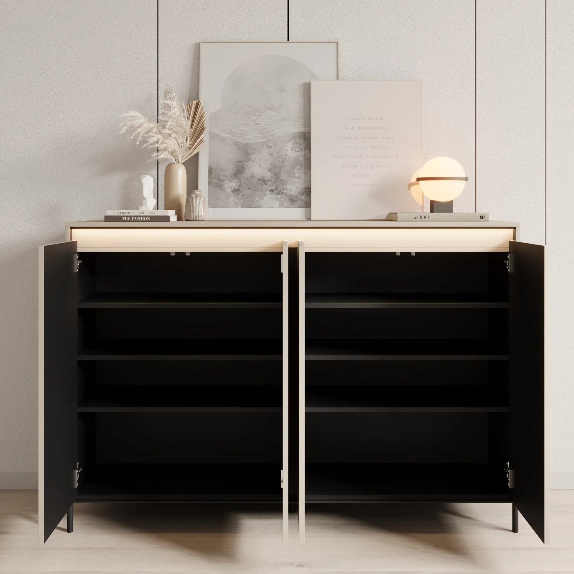 Timoteo - Dressoir - Beige - 152x40x105 cm