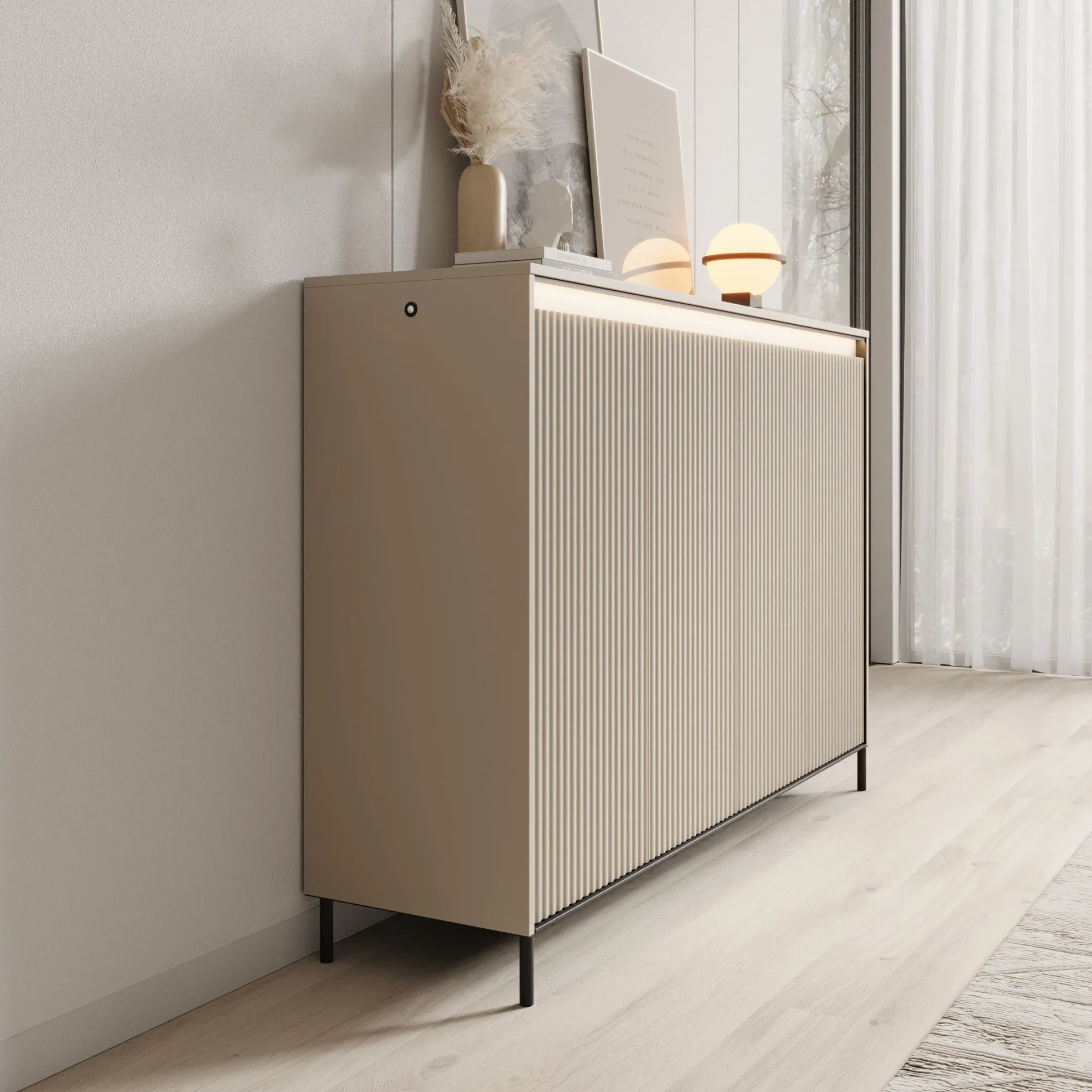 Timoteo - Dressoir - Beige - 152x40x105 cm