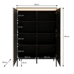 Timoteo - Dressoir - Eiken - 98x40x140 cm