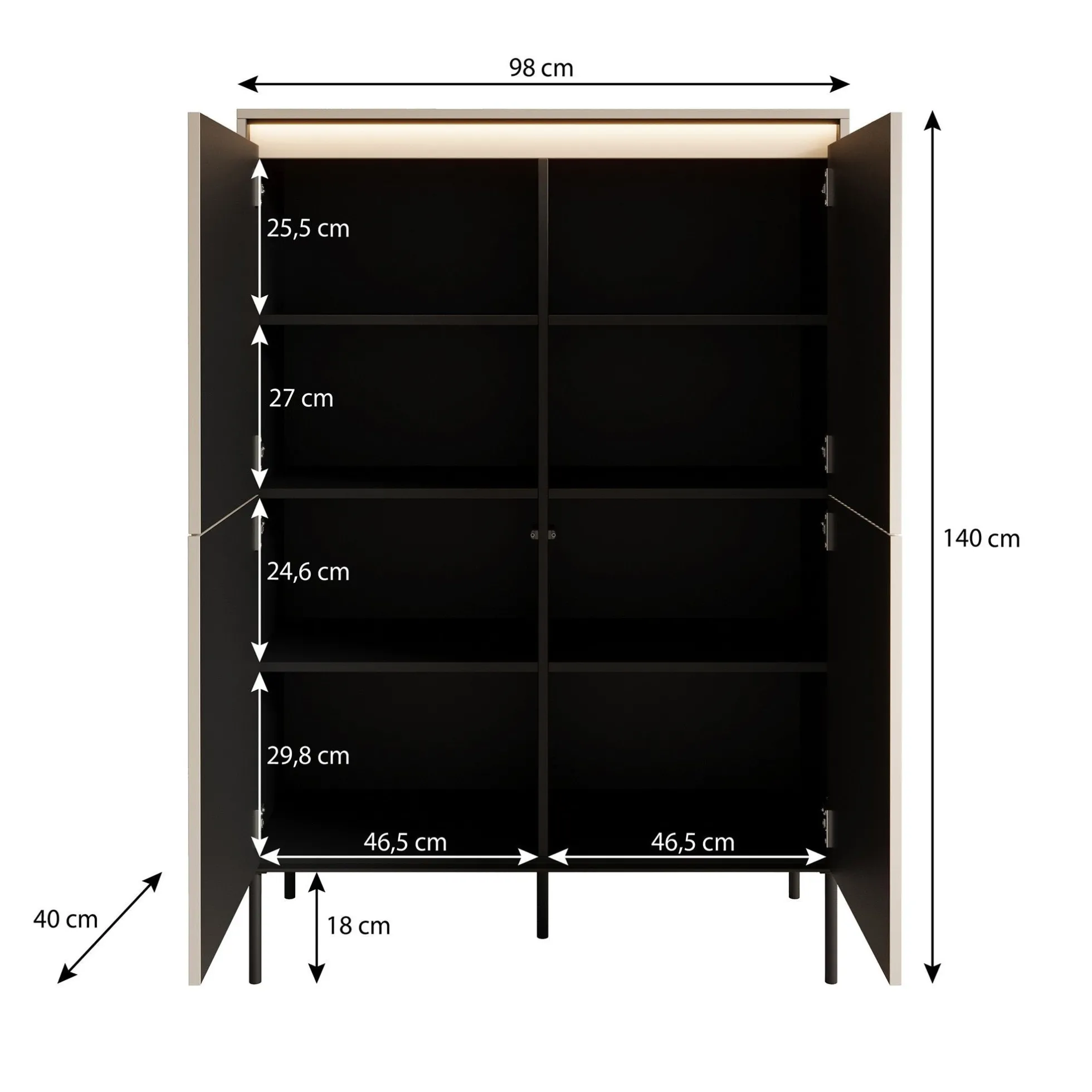 Timoteo - Dressoir - Eiken - 98x40x140 cm