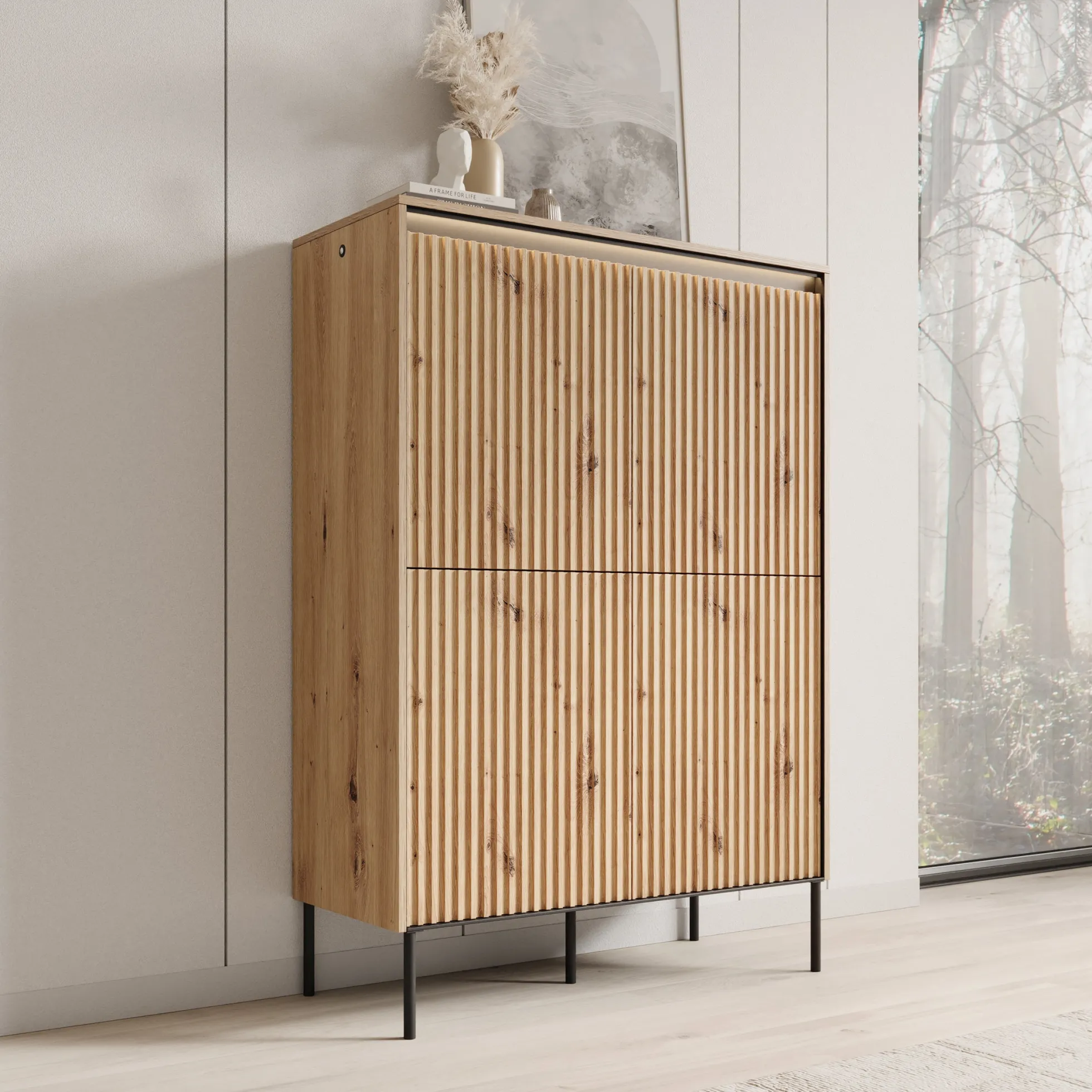 Timoteo - Dressoir - Eiken - 98x40x140 cm