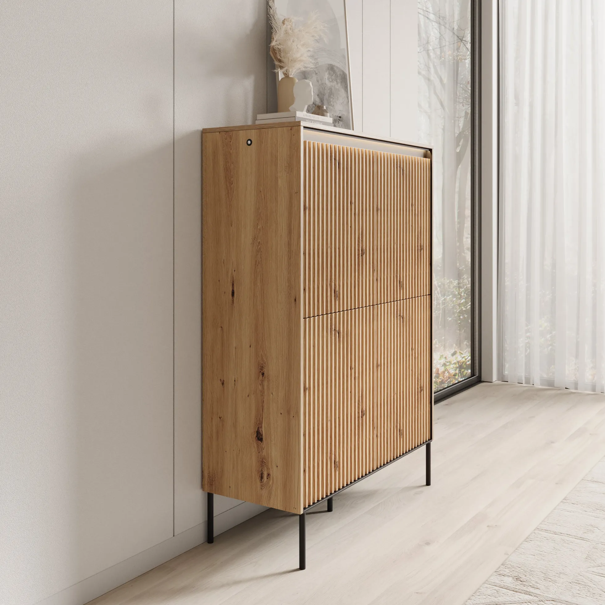 Timoteo - Dressoir - Eiken - 98x40x140 cm