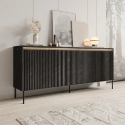 Timoteo - Dressoir - Zwart - 193x40x83 cm