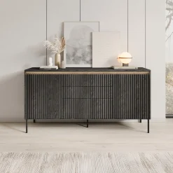 Timoteo - Dressoir - Zwart - 166x40x83 cm