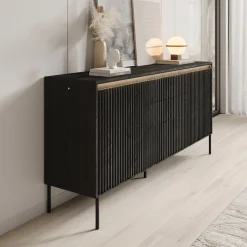 Timoteo - Dressoir - Zwart - 166x40x83 cm