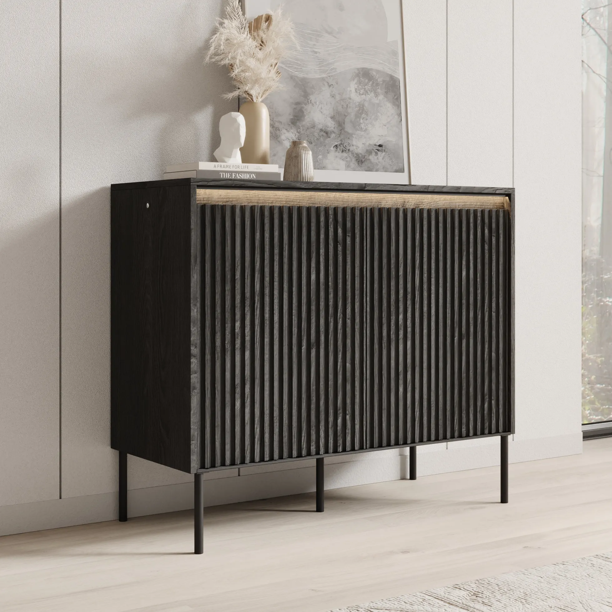 Timoteo - Dressoir - Zwart - 98x40x83 cm