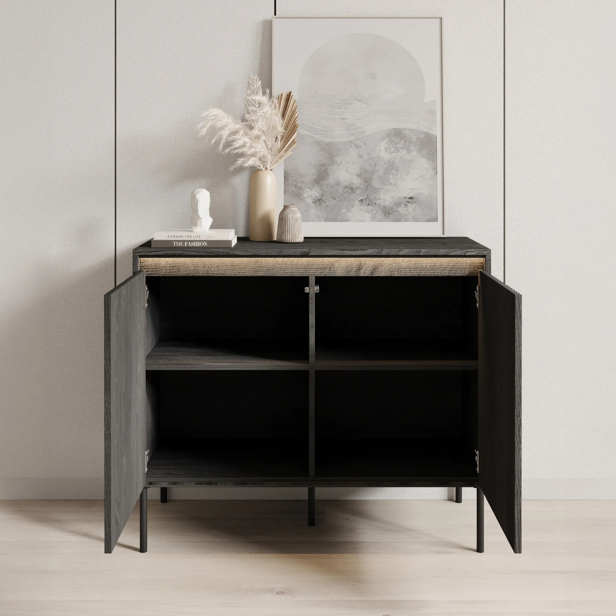 Timoteo - Dressoir - Zwart - 98x40x83 cm