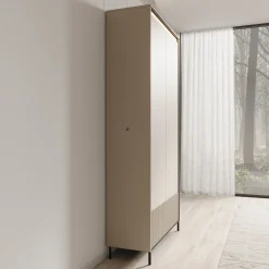 Timoteo - Kledingkast met 2 deuren - Beige - 101x40x210 cm