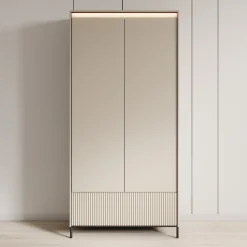 Timoteo - Kledingkast met 2 deuren - Beige - 101x40x210 cm