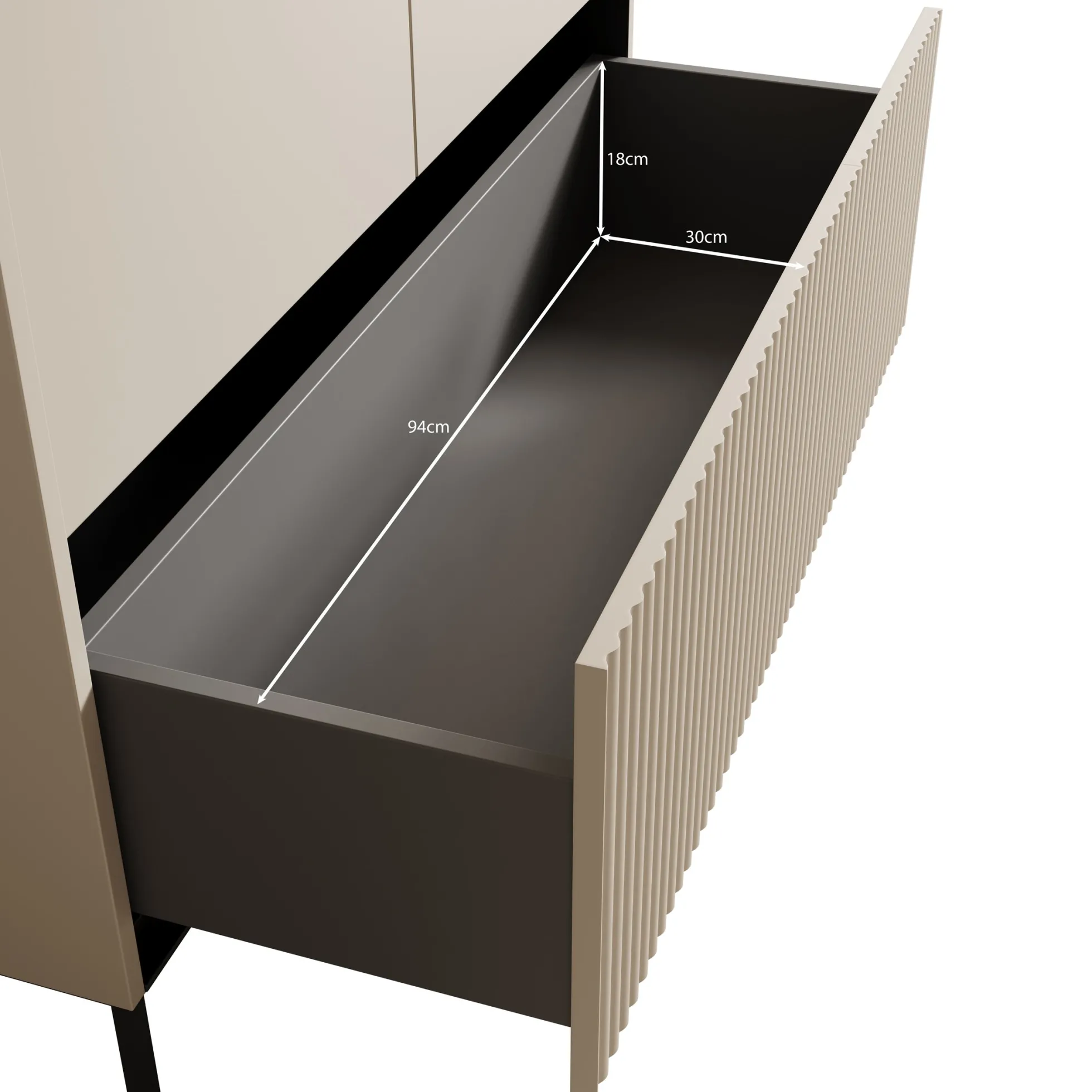 Timoteo - Kledingkast met 2 deuren - Beige - 101x40x210 cm