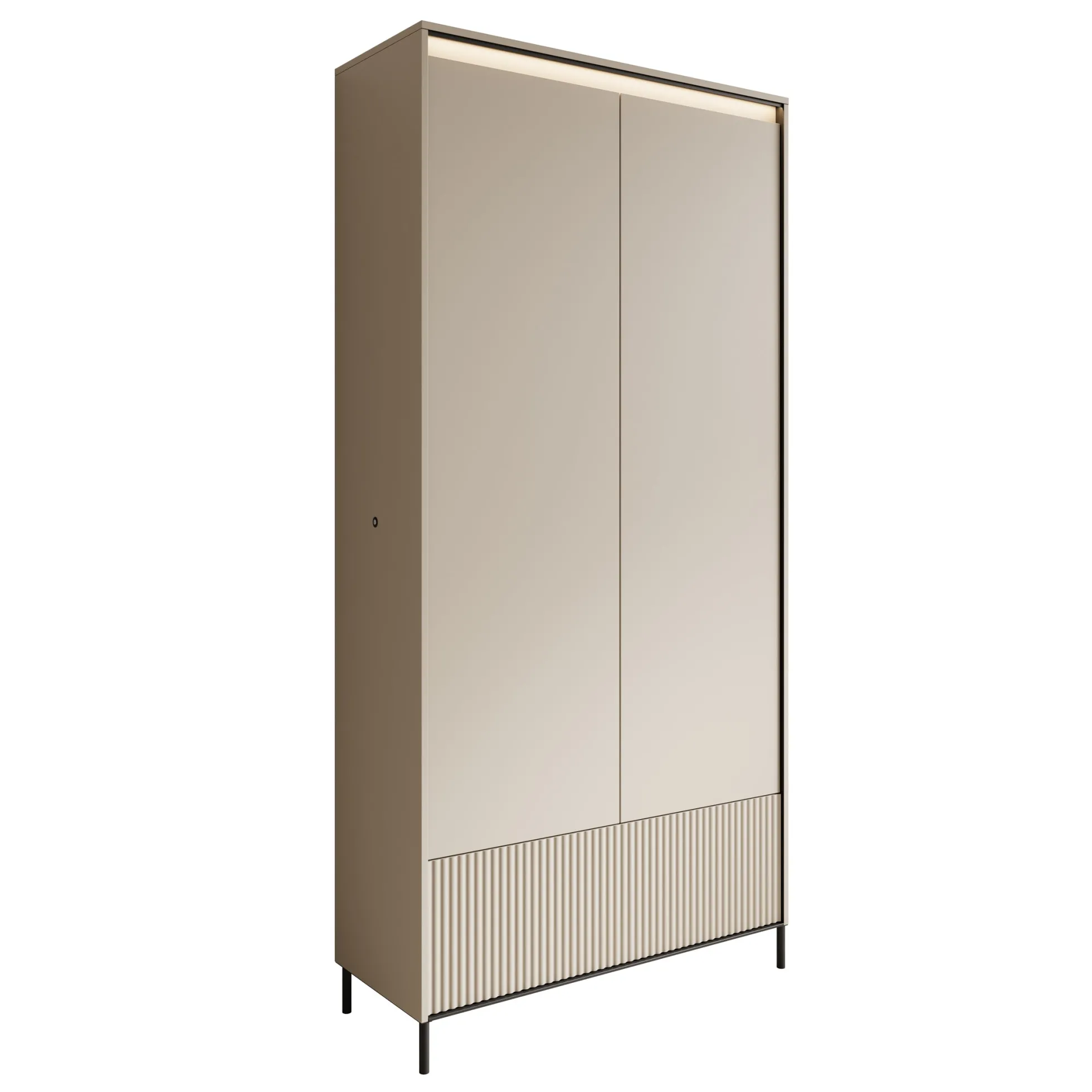 Timoteo - Kledingkast met 2 deuren - Beige - 101x40x210 cm