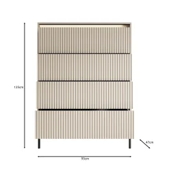 Timoteo - Ladekast - Beige - 93x47x125 cm