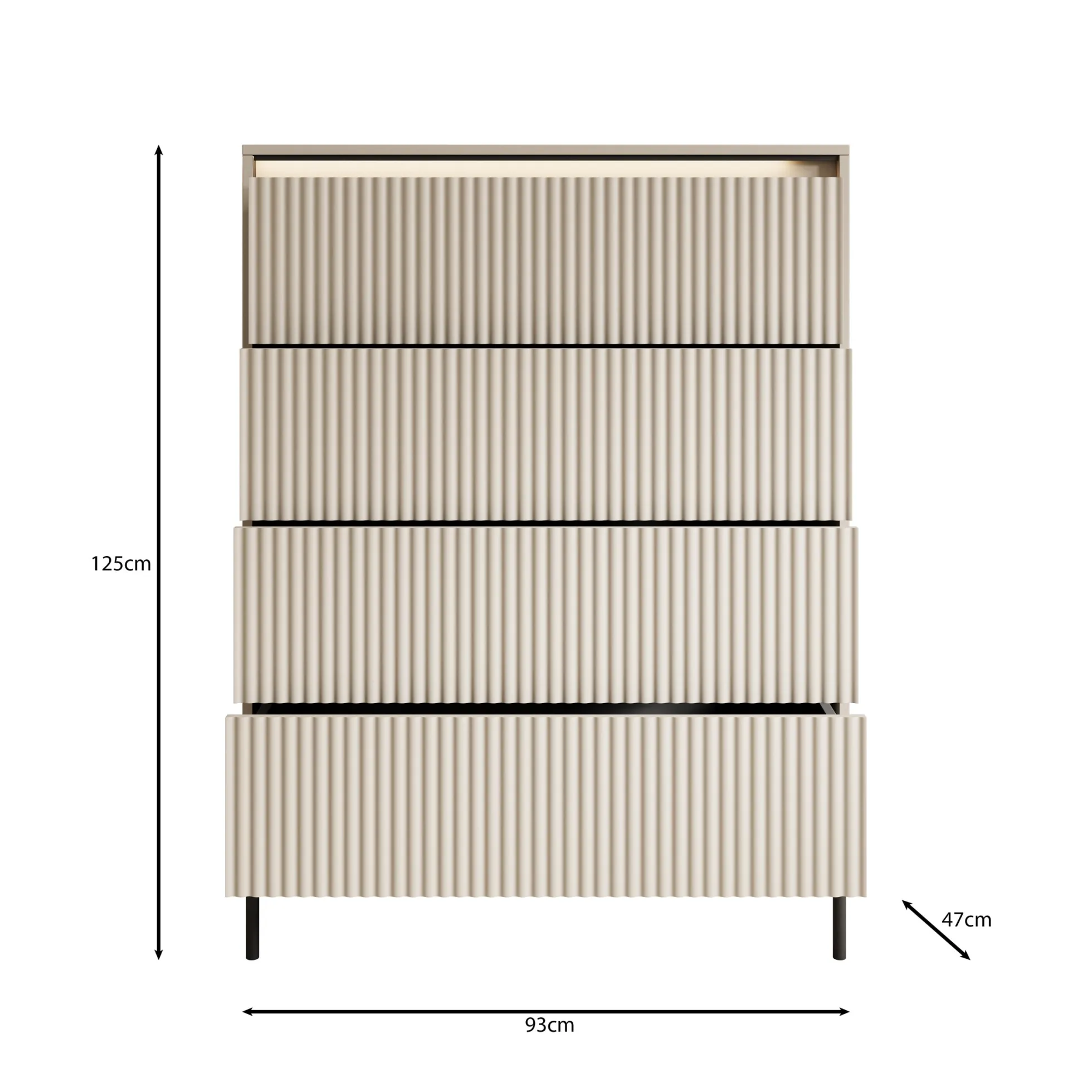 Timoteo - Ladekast - Beige - 93x47x125 cm