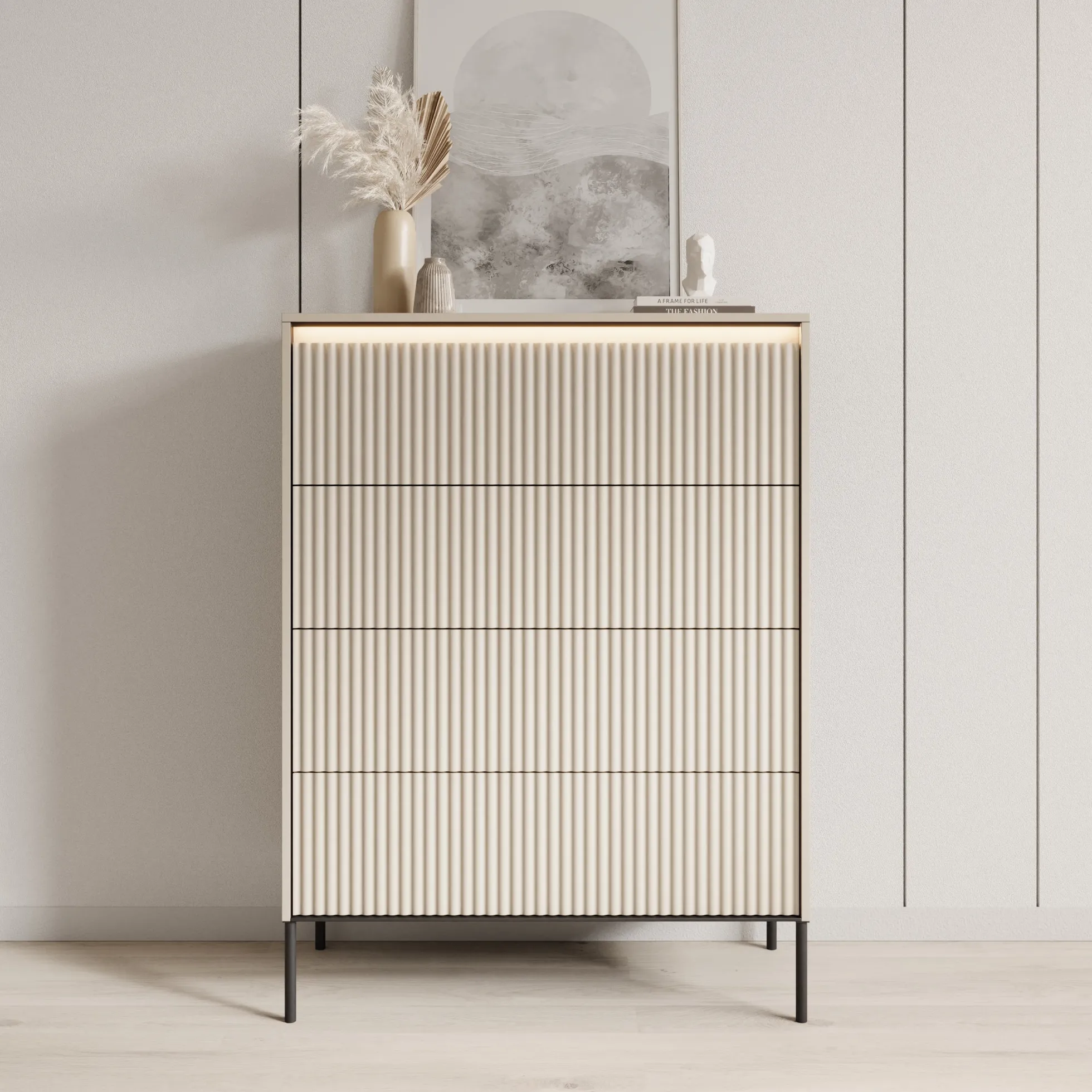 Timoteo - Ladekast - Beige - 93x47x125 cm